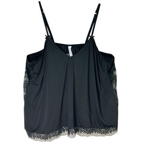 Lane Bryant Cacique‎ Silky Black Cami With Lace Detail - Women's Plus Size 26/28